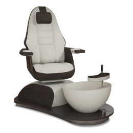 Moderner und praktischer Fußpflegestuhl mit integriertem Fußbad. Schalten Sie den Whirlpool ein und verwöhnen Sie Ihre Kunden in Ihrem Podologie Salon!