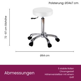 Work stool 9006 SF white without backrest