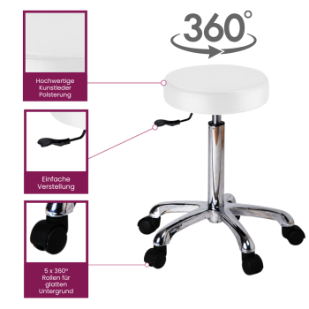 BEAUTEK Work Stool 9006 I white