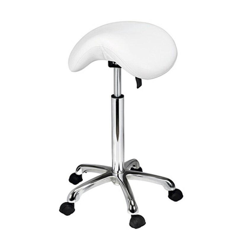 BEAUTEK Saddle Stool 1022 in White – ergonomic & height-adjustable – without backrest
