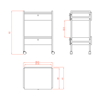 BEAUTEK Side Trolley 22 D SF White