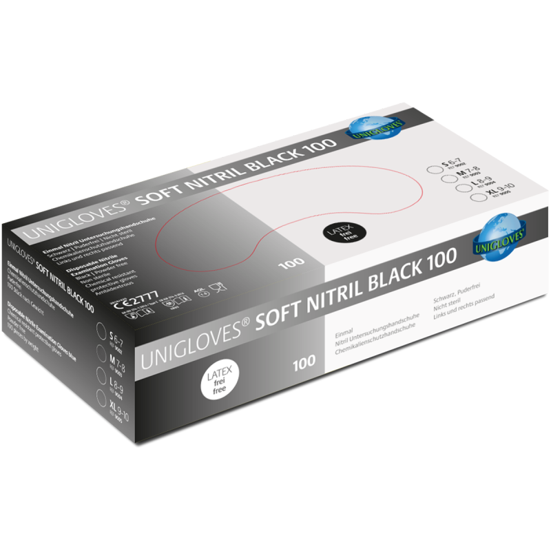 Nitrile gloves 100 pieces black size S Unigloves
