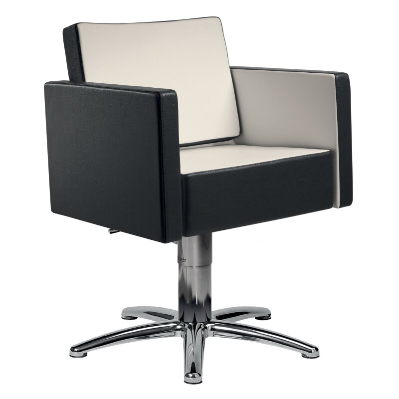 Quadratischer Friseurstuhl in modernem, zeitlosen Design!