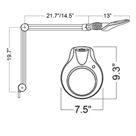 Glamox LED magnifying lamp 8 KFM GL 3 diopters
