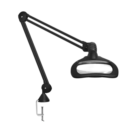 Elegante schwarze Lupenleuchte mit zwei LED Modulen und 3D Optik!