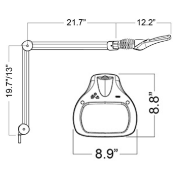Glamox LED magnifying lamp 9 A ESD GL 3.5 diopters