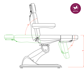 BEAUTEK Podiatry Chair 479 E-5 | 240° Rotatable | Reset Function | White