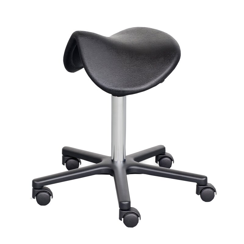 Ergonomischer Sattelhocker für ein bequemes Sitzerlebnis.