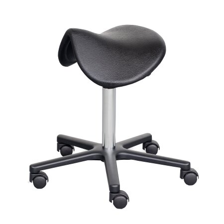 Ergonomischer Sattelhocker für ein bequemes Sitzerlebnis.