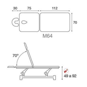Massageliege 5502 E-1 EP + gratis Stuhl T35