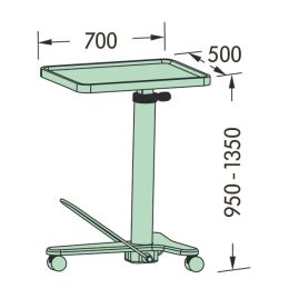 Height-adjustable instrument table made of chrome-nickel...