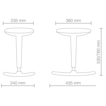 Vismara Work Stool 1037 VI (oscillating) Pearly Silver