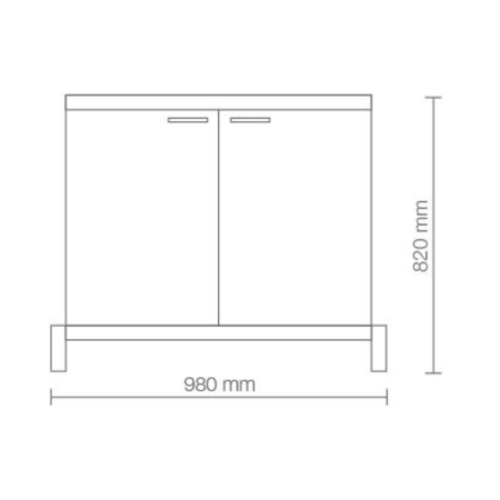 Vismara Waschschrank 1000 VI S 450 ohne Waschbecken