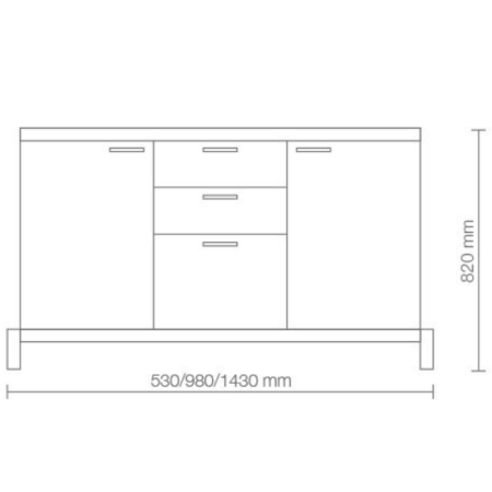Vismara Waschschrank 1000 VI S 450 ohne Waschbecken