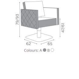 Salon Ambience Friseurstuhl Square+ SA Quadratisch mit neigbarer R&uuml;ckenlehne