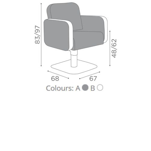 Salon Ambience Friseurstuhl Icon SA Quadratisch mit neigbarer Rückenlehne