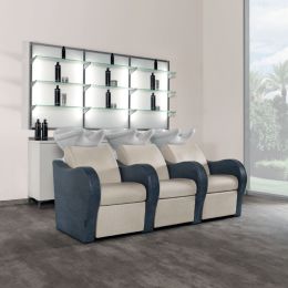 Salon Ambience Waschsessel Luxury Dreisitzer SA schwarz ohne Beinauflage