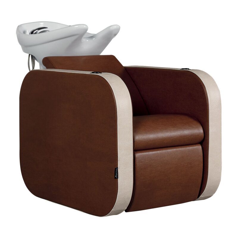 Würfel ähnlicher Waschsessel mit vielen Zusatzfunktion. Ideal für einen modernen Friseursalon!