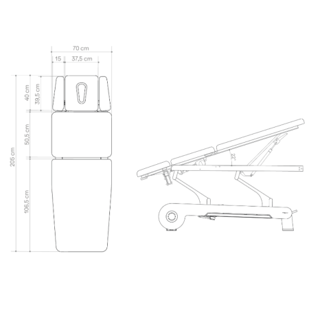 Naggura Physiotherapie- und Osteopathieliege RUN EVO 5 E-2 I Heizung I Ohne Seitenpolster