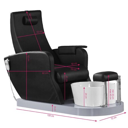 Fußpflegestuhl 900 E-2 I Fußwanne I schwarz