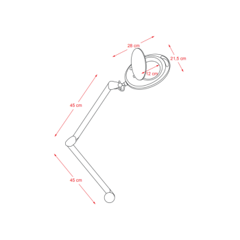 Lupenlampe LED 5 B WK mit Stativ ohne Wandhalterung