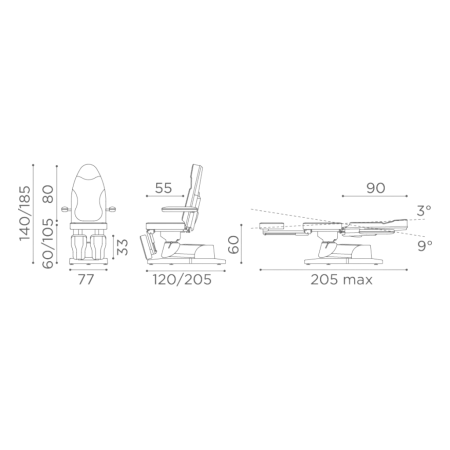 Salon Ambience Podiatry Chair Podolux 804 E-3 I medical approval