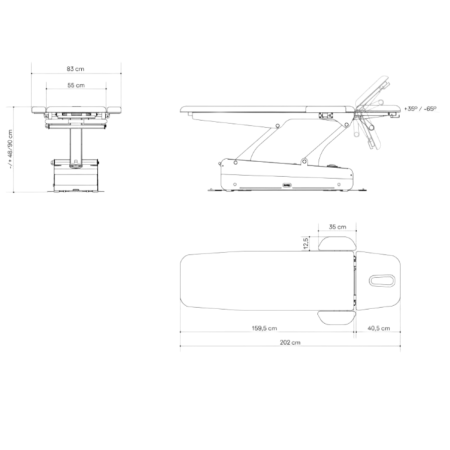 Naggura physiotherapy table Swop 2W PRO E-1