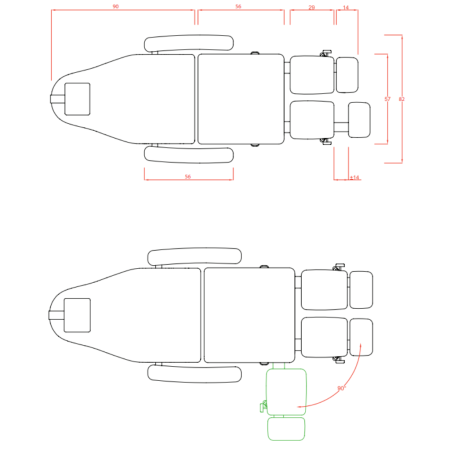BEAUTEK Podiatry Chair Happy Feet E-5 | Face Hole | High Load Capacity | 90° Adjustable Foot Sections | White