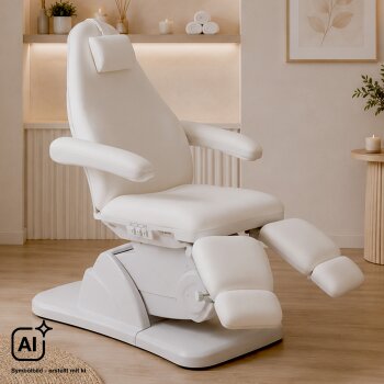 BEAUTEK Podiatry Chair Happy Feet E-5 | Face Hole | High Load Capacity | 90° Adjustable Foot Sections | White