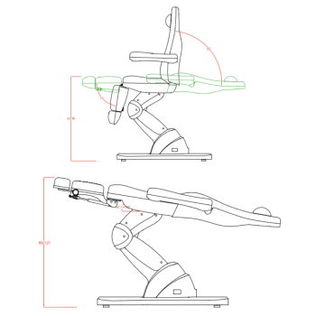 BEAUTEK Podiatry Chair Happy Feet E-5 | Face Hole | High Load Capacity | 90° Adjustable Foot Sections | White