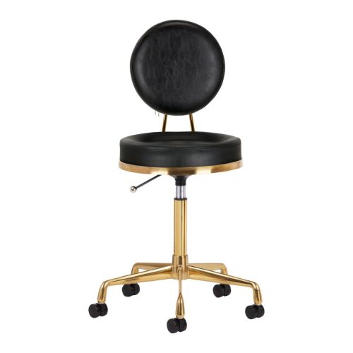 Der Arbeitsstuhl H5 gold AS kombiniert Funktionalität mit edlem Design. Er ist ein Hingucker in jedem Salon und Studio.