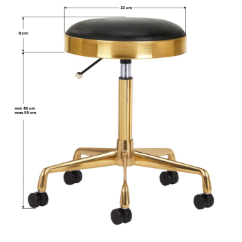 Rolling stool H7 AS gold black