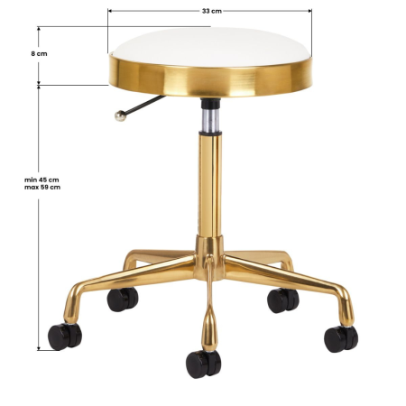 Rolling stool H7 AS gold white