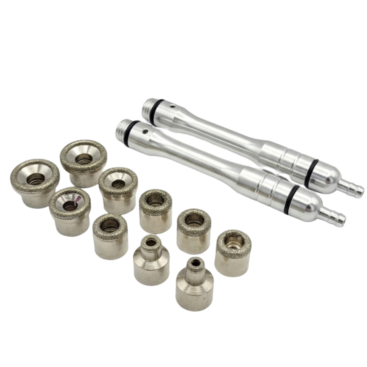 Mikrodermabrasion Aufsätze 9 Stk. I optional mit 2 Handstücken mit Regulierbohrung I EG.57.SF, EG.48.SF, EG.53.SF, EG.55.SF.A