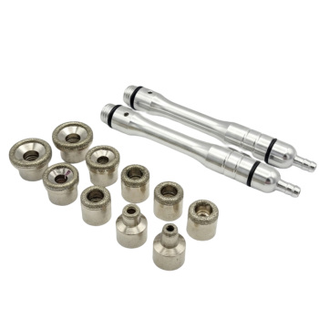Mikrodermabrasion Aufsätze 9 Stk. I optional mit 2 Handstücken mit Regulierbohrung I EG.57.SF, EG.48.SF, EG.53.SF, EG.55.SF.A