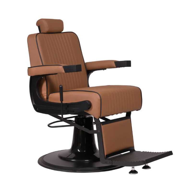 Mit seinem robusten, mattschwarzen Aluminiumrahmen, dem bequemen Federkernsitz und dem eleganten Design ist der Friseurstuhl Dour WK ein echter Hingucker. Perfekt für jeden Salon!