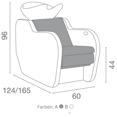 Luca Rossini Waschsessel Garda LR Weiß ohne Beinauflage
