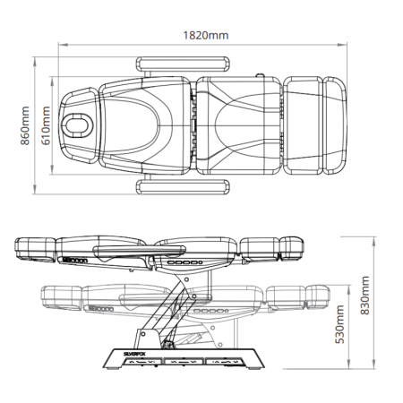 Silverfox Kosmetikliege RUBY E-4 I Memoryfunktion I Neigbar I Weiß
