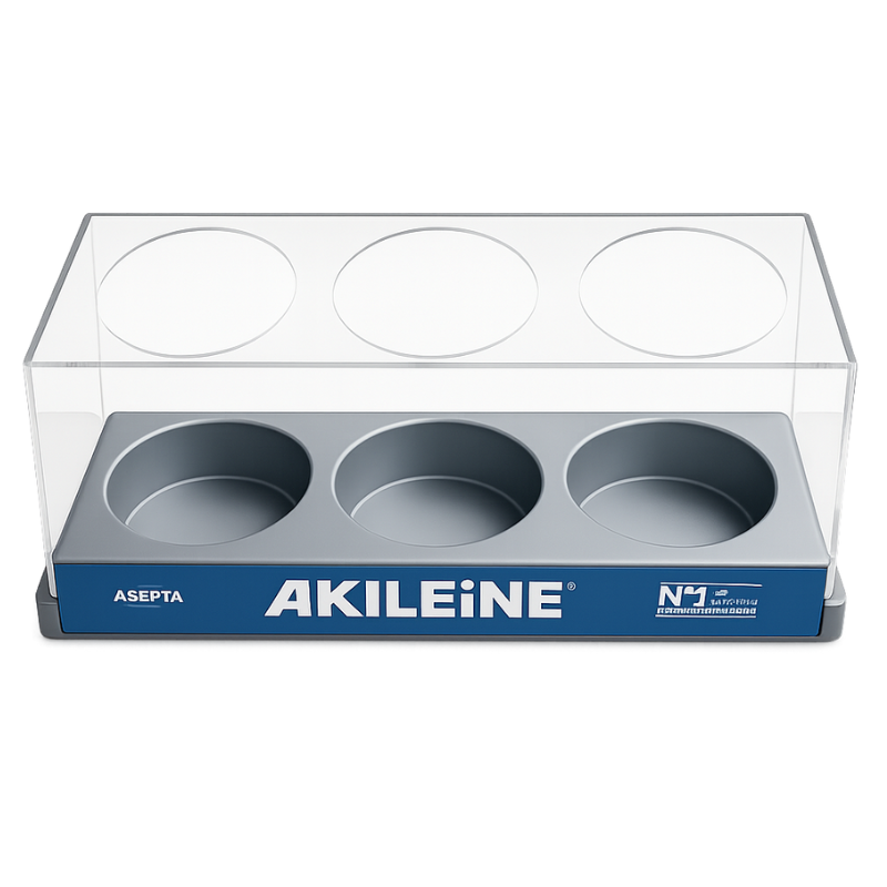 Praktischer Aufsteller für 3 Spenderflaschen. Ideal für Studios & Apotheken. Jetzt bei BEAUTEK entdecken!