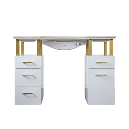 Edler Studio-Nageltisch mit Staubabsaugung, Marmordesign...