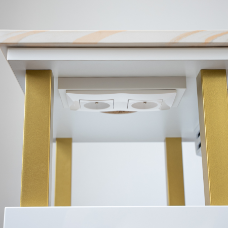 Afinia Manicure Table Calacatta | Gold | 100 cm | right | without dust extraction