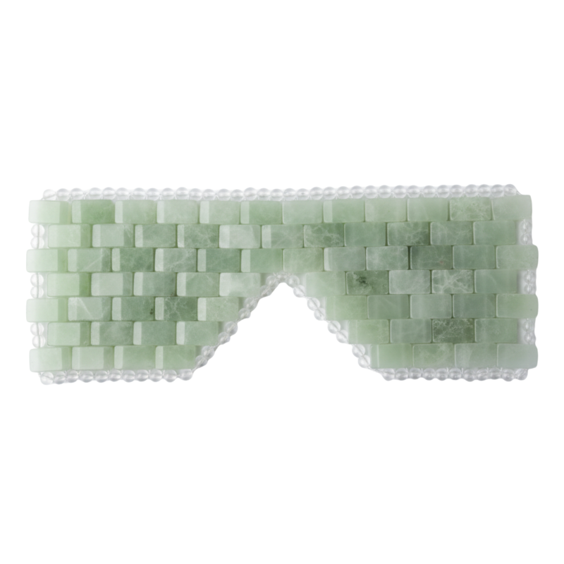 BEAUTEK Jade und Rosenquarz Augenmaske – kühlende Edelsteinmaske gegen Schwellungen und Augenringe.