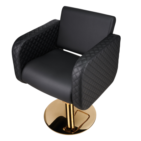 Friseurstuhl Globe I Voll gepolstert & extra breit I Chrom, Schwarz oder Gold Basis