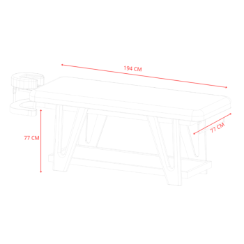 Massage Table SpaRoots WK I solid wood frame white