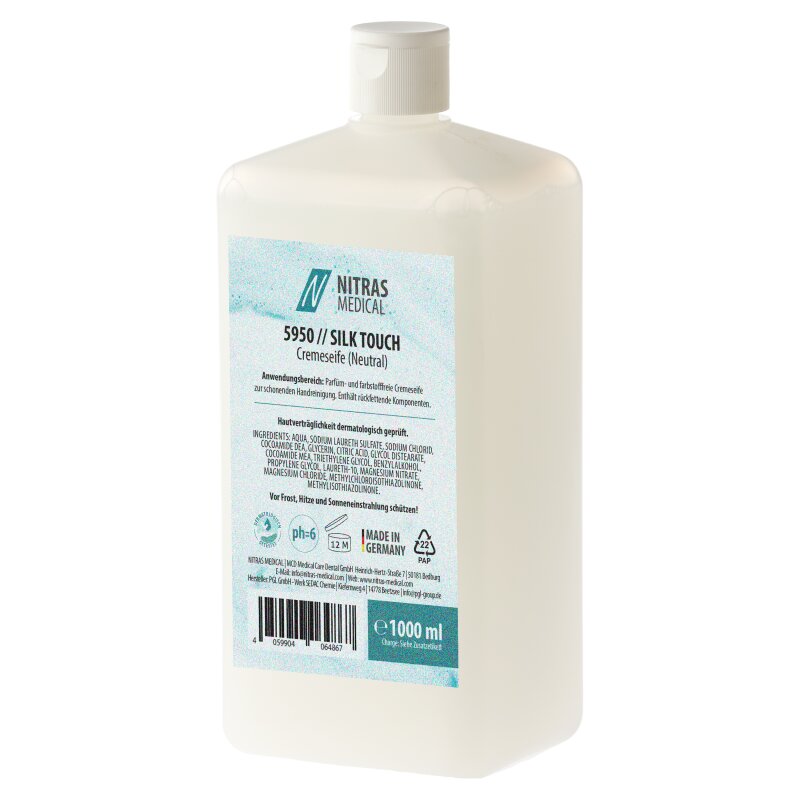 SILK TOUCH Flüssigseife Neutral 1L I Dermatologisch geprüft I Hygieneseife