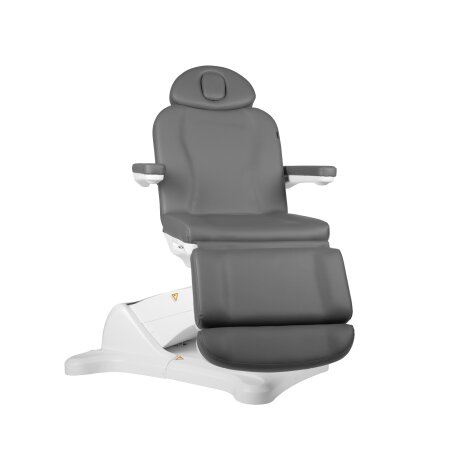 Professionelle BEAUTEK Kosmetikliege Sandy Neutral E-4 mit 4 elektrischen Motoren, Memory-Funktion, Sitz- und Rückenheizung, medizinischem Silikonleder und 240° Drehfunktion. Ideal für Kosmetik-, PMU-, Tattoo- und Wellnessstudios.