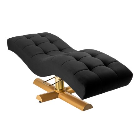 Eyelash couch Sillon Corona black I velour I gold base