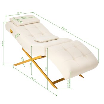 Eyelash couch Sillon Umbra white I velour I gold base