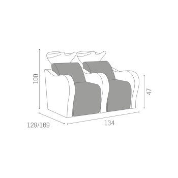 Wash unit Salon Ambience Luxury Longue I chaise longue I one to three seats