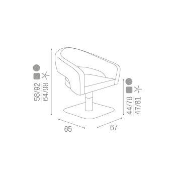 Styling chair Salon Ambience Claire I hydraulic pump I six bases
